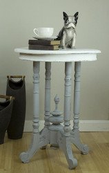 White and Grey Round Side Table